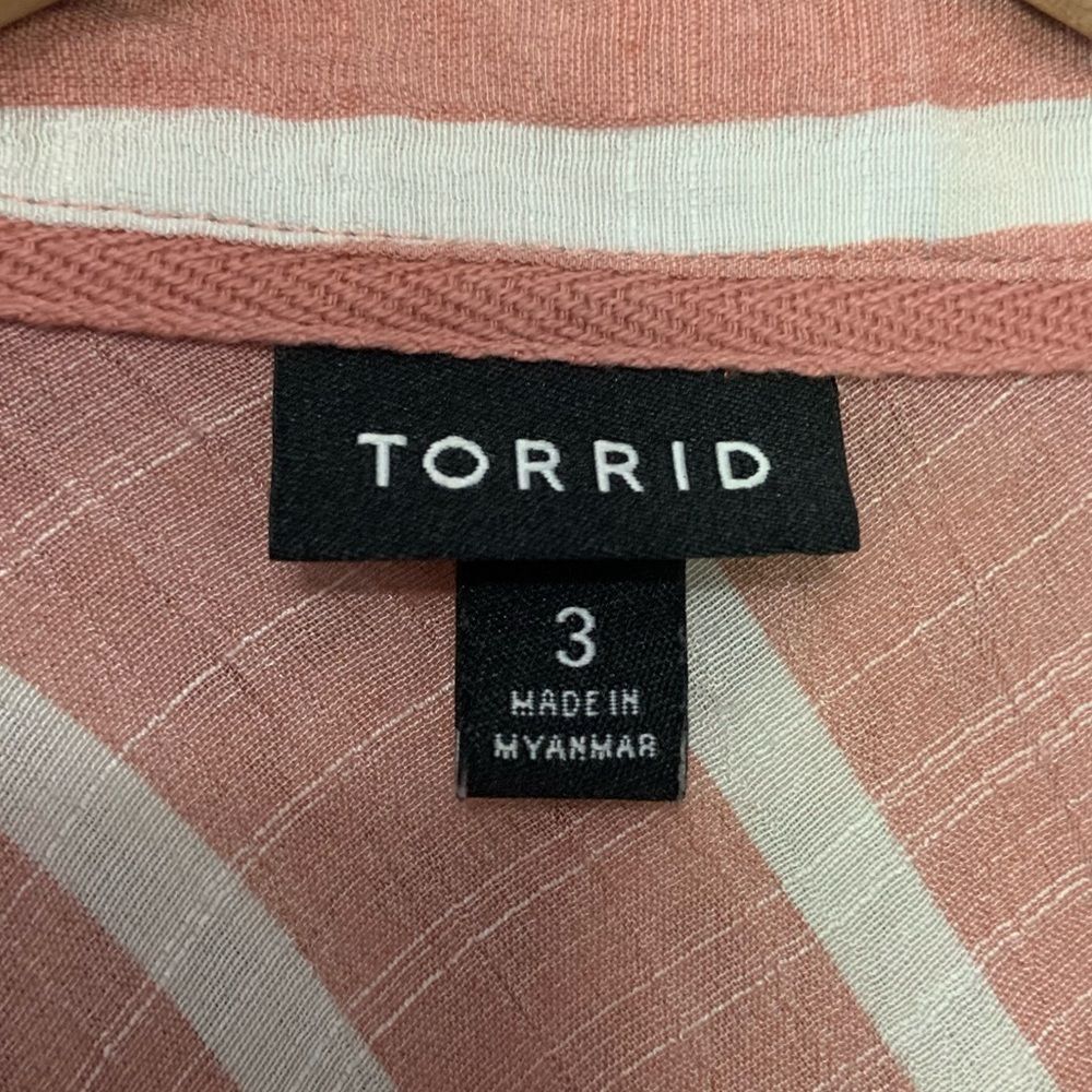 TORRID Lindsay Drop Shoulder Button Down Top Dusty Pink Size 3 3X 22 24 - Picture 10 of 12